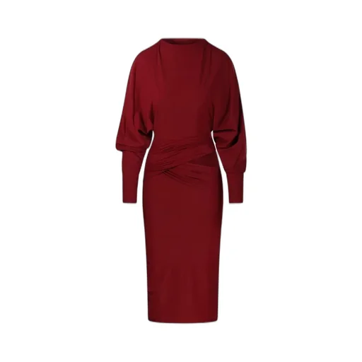 AmazuÌN Karubu Draped Midi Dress