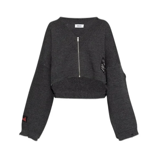 Ambush Distressed Zip-Up Cardigan