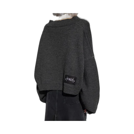 Ambush Distressed Zip-Up Cardigan