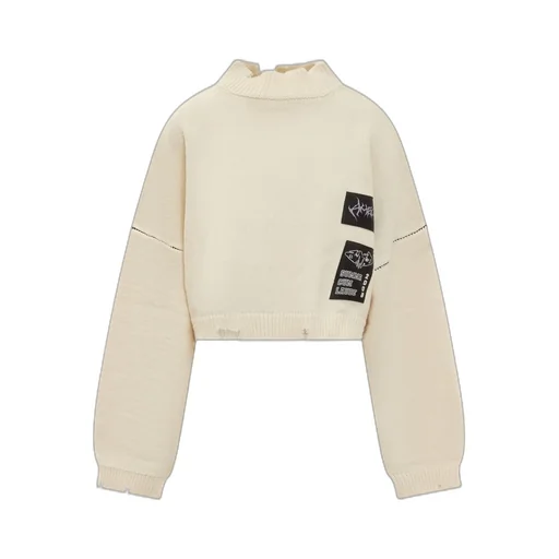 Ambush Logo-Patch Cropped Distressed Jumper
