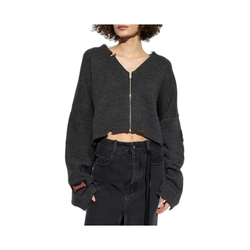 Ambush Distressed Zip-Up Cardigan
