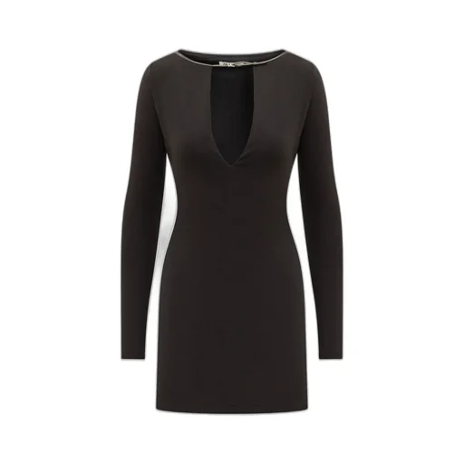 Ambush Deep V-Neck Long Sleeved Mini Dress
