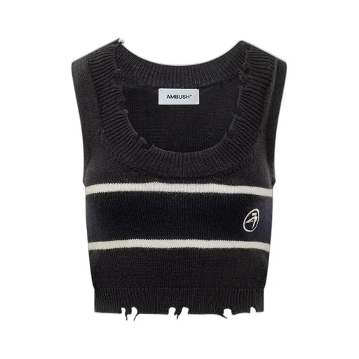 Ambush Destroyed Ribbed Crewneck Top