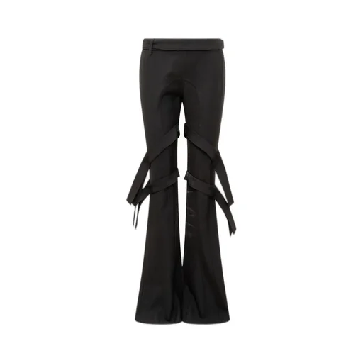 Ambush Strap-Detail Mid-Rise Flared Trousers