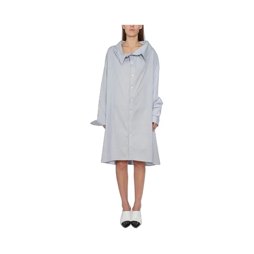Ambush One-Shoulder Striped Shirt Dress