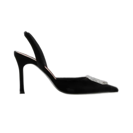 Amina Muaddi Camelia Pointed Toe Slingback Pumps