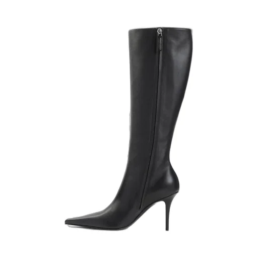 Amina Muaddi Bar Side Zipped High Heel Boots