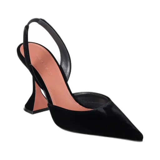 Amina Muaddi Holli Slingback Velvet Pumps