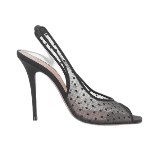 Amina Muaddi Kristina Lace Sling Sandals