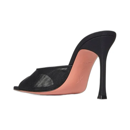 Amina Muaddi Alexa Mesh Open-Toe Sandals