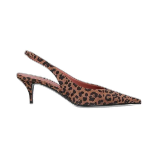 Amina Muaddi Anok Animal-Print Pointed Toe Pumps
