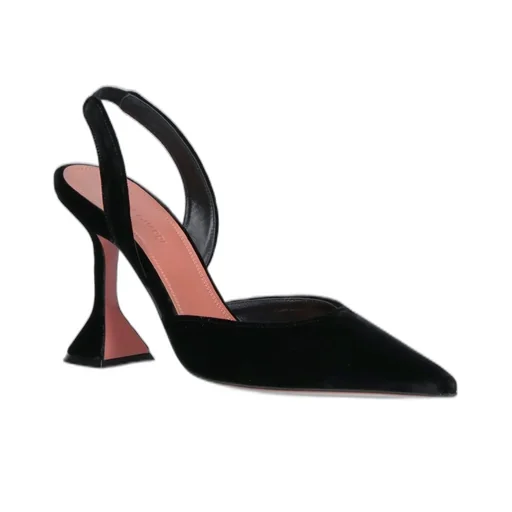 Amina Muaddi Holli Slingback Velvet Pumps