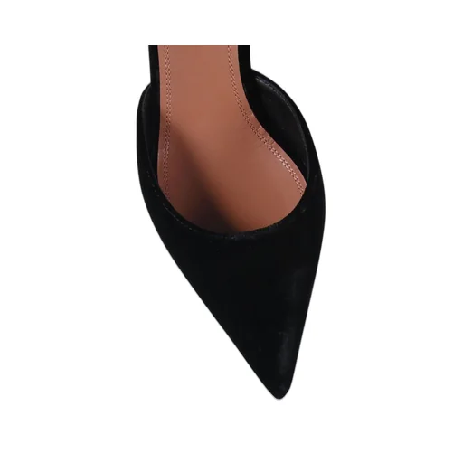 Amina Muaddi Holli Slingback Velvet Pumps
