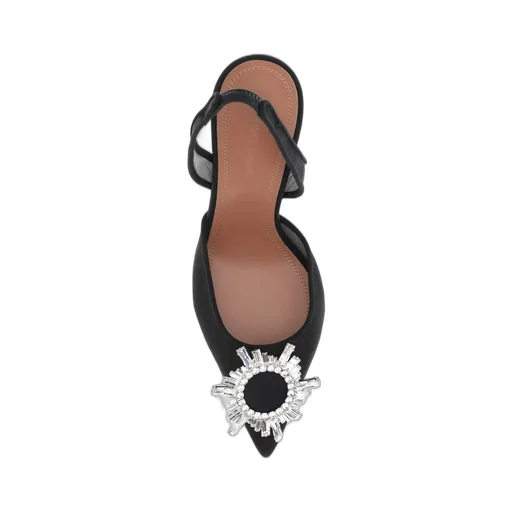 Amina Muaddi Embellished Slingback Pumps