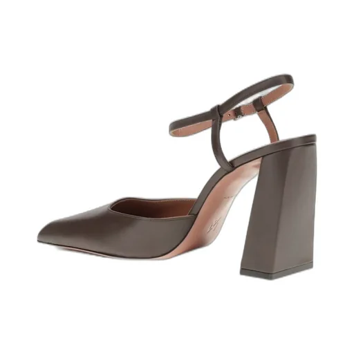 Amina Muaddi Block Heel Strap Pumps
