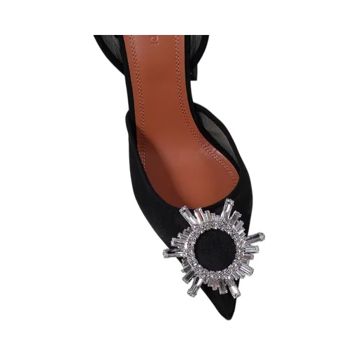 Amina Muaddi Begum Logo Plaque Pumps