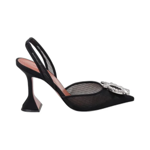Amina Muaddi Begum Logo Plaque Pumps