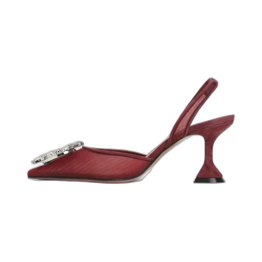 Amina Muaddi Embellished Pointed Toe Pumps