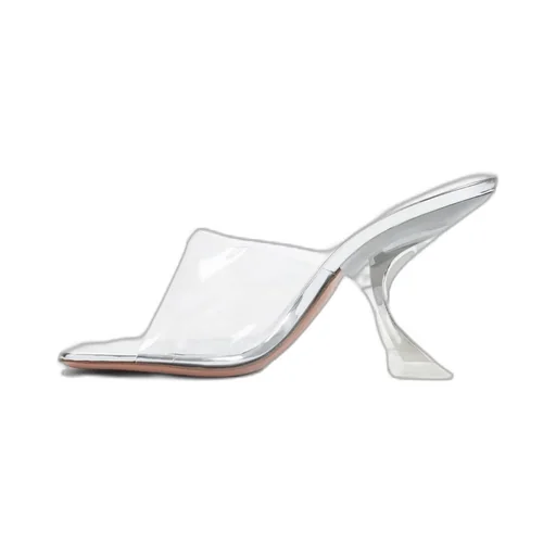 Amina Muaddi Round Open Toe Heeled Sandals