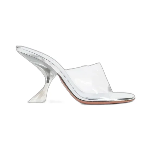Amina Muaddi Round Open Toe Heeled Sandals