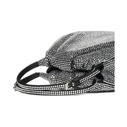 Amina Muaddi Vittoria Full Embellished Satin Tote Bag