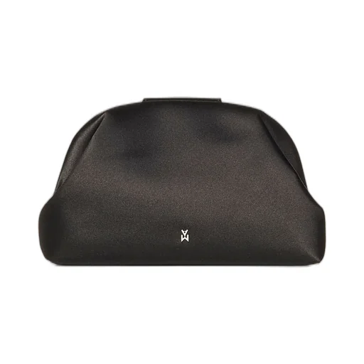 Amina Muaddi Satin Embellished Clutch Bag