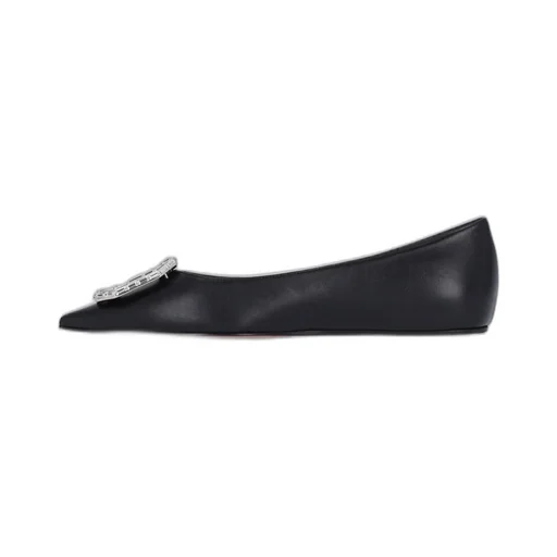 Amina Muaddi Camelia Pointed Toe Ballet Flats