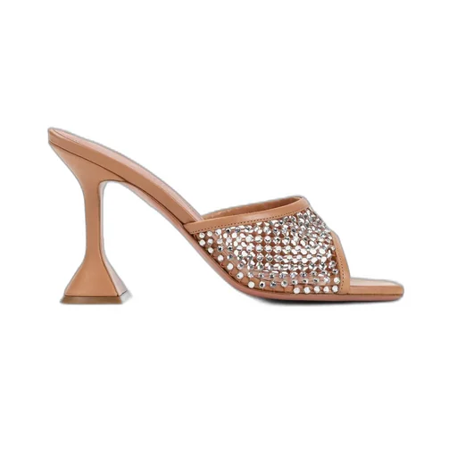 Amina Muaddi Lupita Embellished Net Slippers