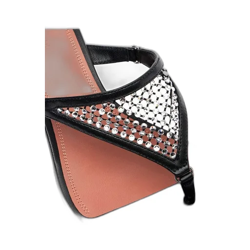 Amina Muaddi Cameron Crystal Net Sandals