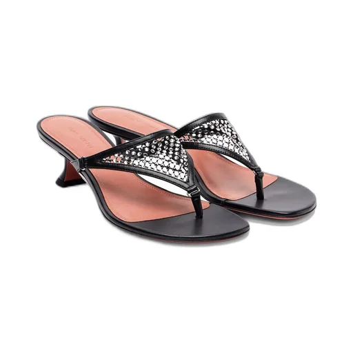 Amina Muaddi Cameron Crystal Net Sandals