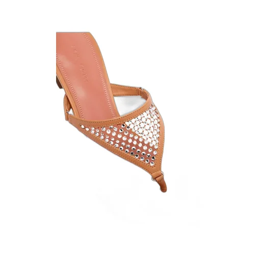 Amina Muaddi Cameron Crystal Net Sandals