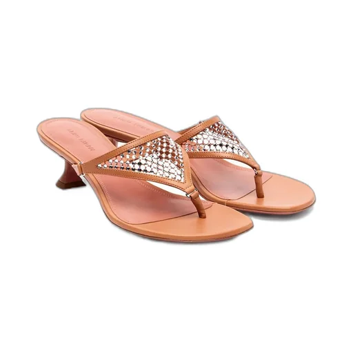 Amina Muaddi Cameron Crystal Net Sandals