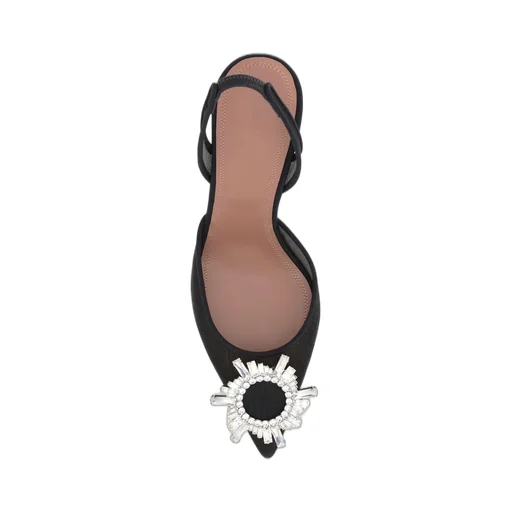 Amina Muaddi Begum Embellished Mesh Slingback Pumps