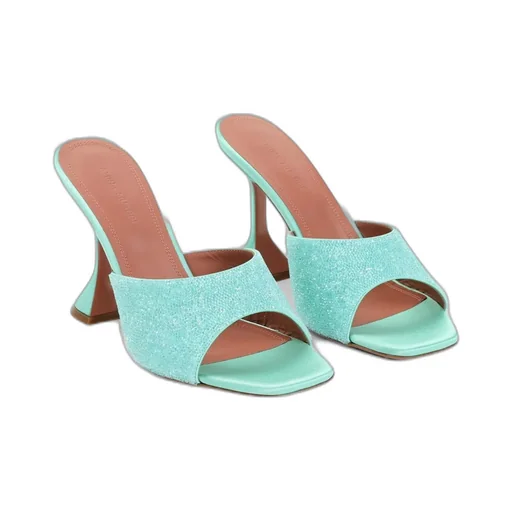Amina Muaddi Lupita Embellished Dust Slippers