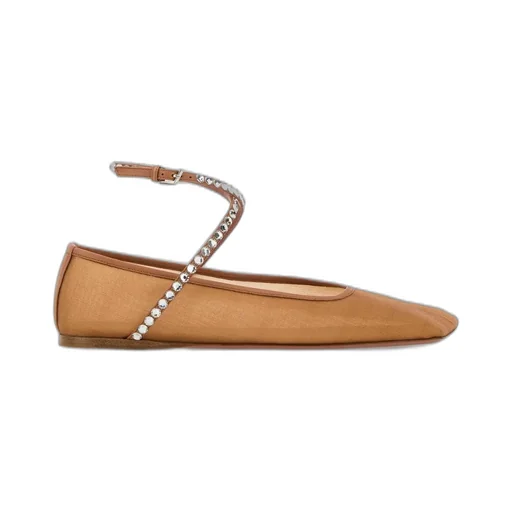 Amina Muaddi Ane Mesh Flats