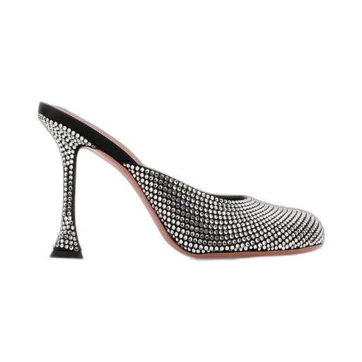 Amina Muaddi Iris Embellished Satin Pumps