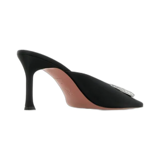 Amina Muaddi Camelia Embellished Satin Mules
