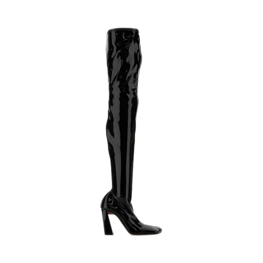 Amina Muaddi Marine Stretch Thigh High Boots