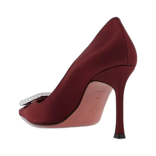 Amina Muaddi Camelia Sling Embellished Satin Pumps