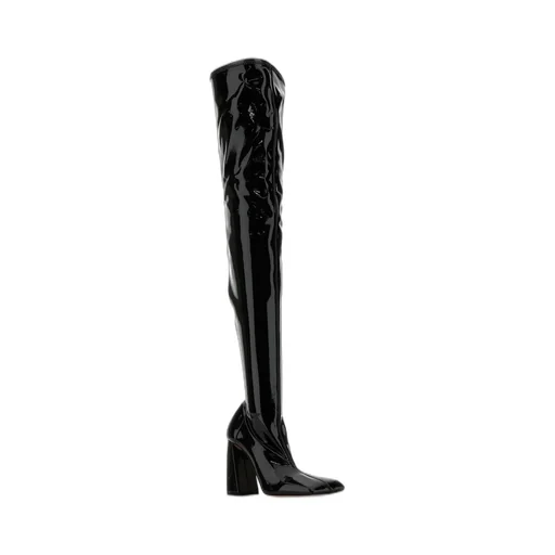 Amina Muaddi Marine Stretch Thigh High Boots