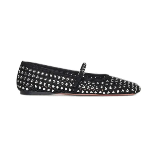 Amina Muaddi Ane Embellished Square Toe Ballet Flats