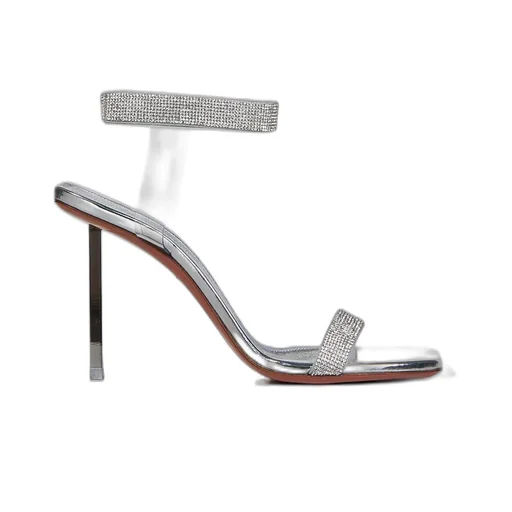 Amina Muaddi Rih Embellished Strap Heeled Sandals