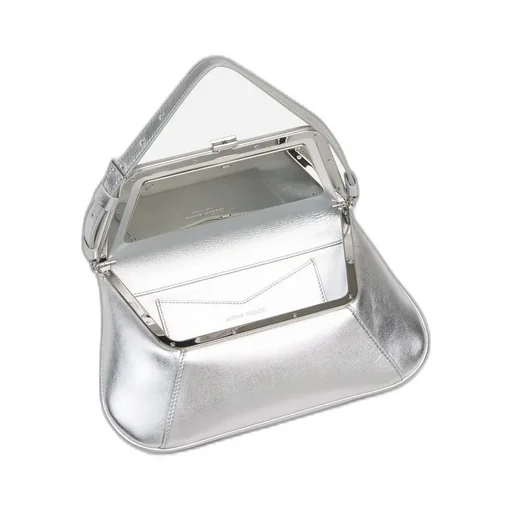 Amina Muaddi Metallic Shoulder Bag
