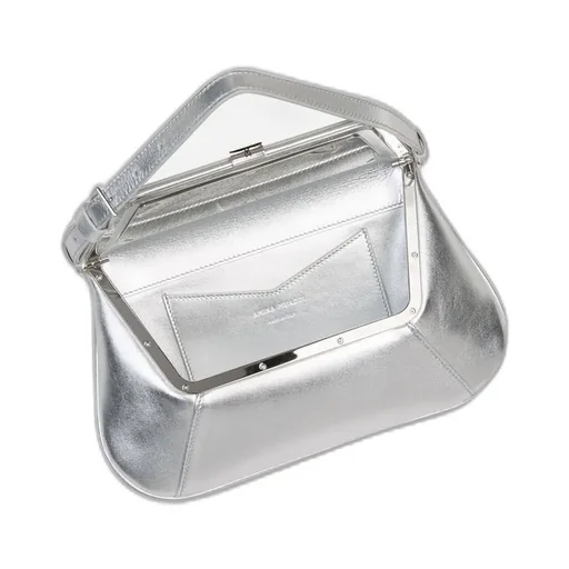 Amina Muaddi Metallic Shoulder Bag