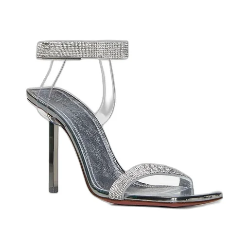 Amina Muaddi Rih Embellished Strap Heeled Sandals