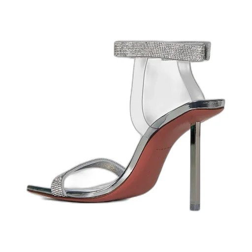 Amina Muaddi Rih Embellished Strap Heeled Sandals