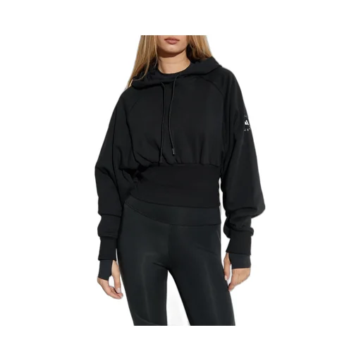 Adidas By Stella Mccartney Cropped Drawstring Hoodie