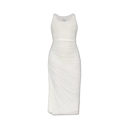 AlaÏA Soft Jersey Asymmetrical Gathered Dress