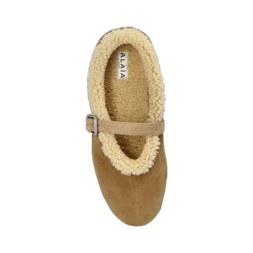 AlaÏA Shearling Ballet Flats