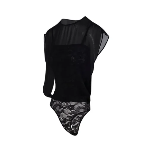 AlaÏA Georgette Bodysuit Top